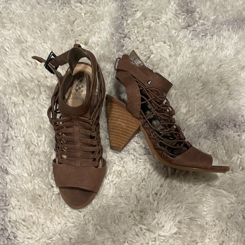Vince camuto strap heel leather